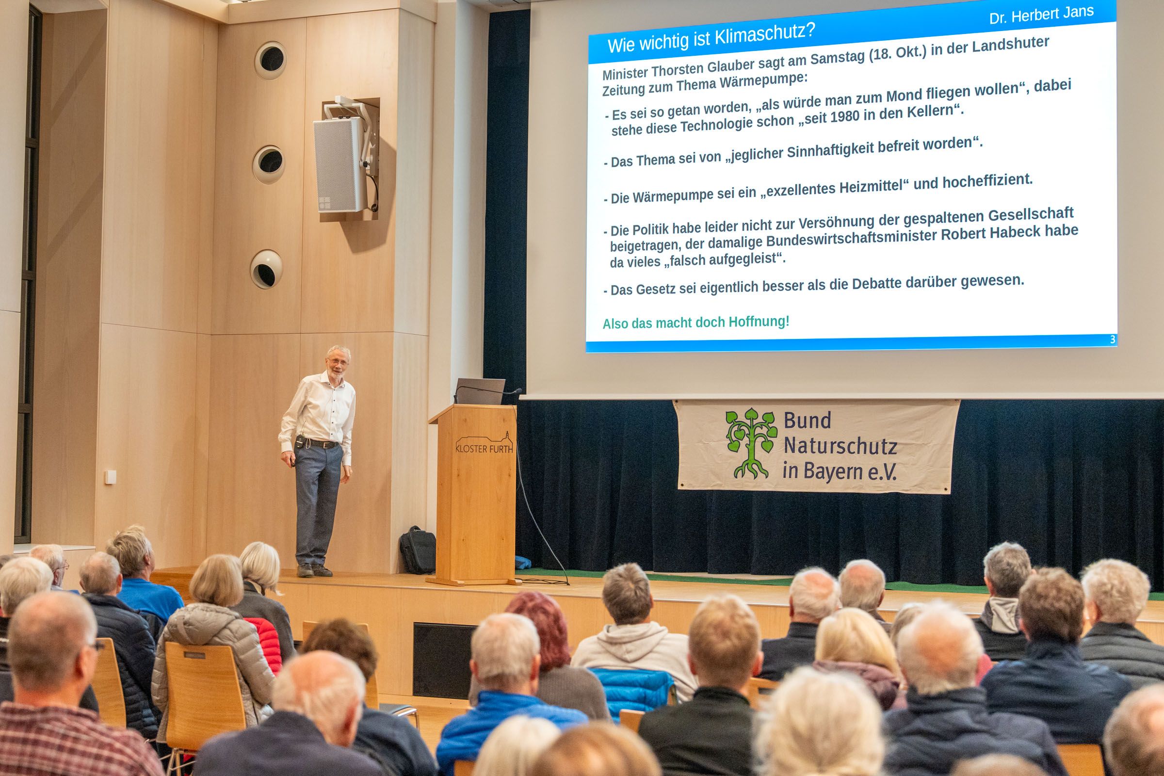 Im Klostersaal Furth | Bild: Heinrich Inkioferer Wärmepumpe Vortrag