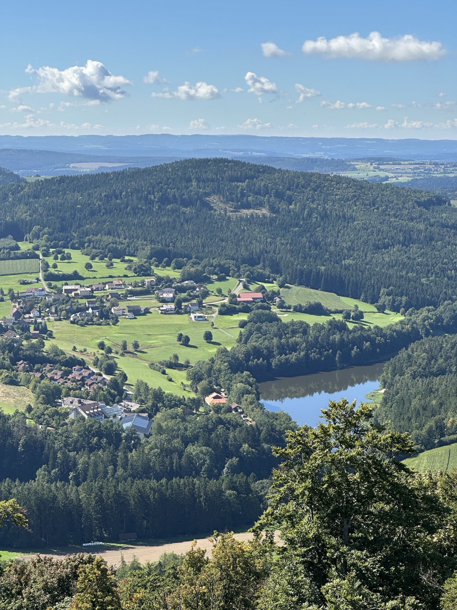 Blick von der Burgruine Schwarzwihrberg über den Eixendorfer See | Bild: Lisa Voit Burgruine Schwarzwihrberg, Eixendorfer See